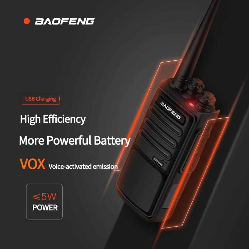 2Pcs BaoFeng BF-888S Plus Walkie Dual Band Talkie 16CH Clearer Voice & longer range Updated with USB Charging two way radio 2022