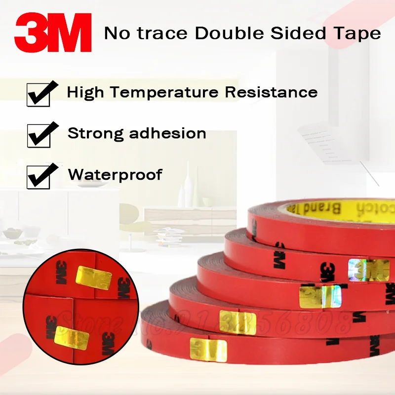

3M Powerful Double Sided Tape Foam Adhesive for Car Strong Sticky Adhesive Tape Anti-temperature Waterproof Office kitchen Decor