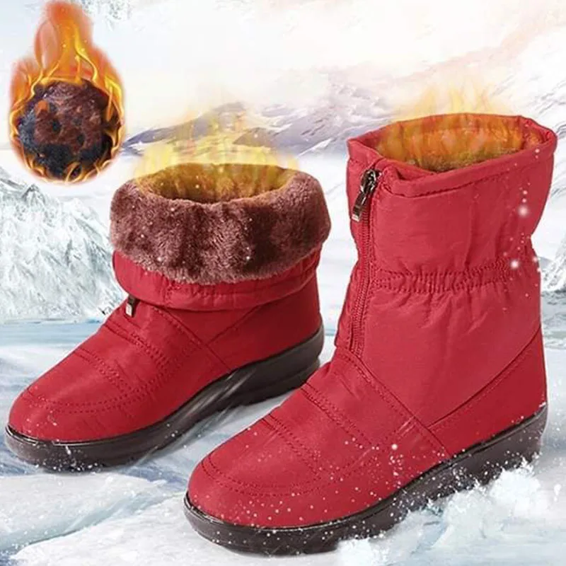 

Women's Snow Boots Winter Warm Fur Platform Shoes Comfortable Ladies Zipper Non-Slip Fashion Female Footwear New Botas De Mujer