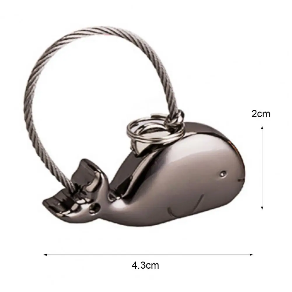 

Key Ring Lovely Kissing Whale Shape Alloy Couple Keychain for Bag Accessories