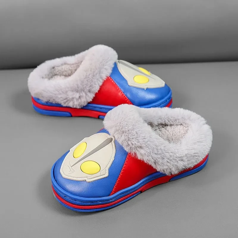 

Child Slipper 2 Years Old Toddler Boys Infant Cartoon Ultraman Children Slippers For Kids Winter Baby Shoes