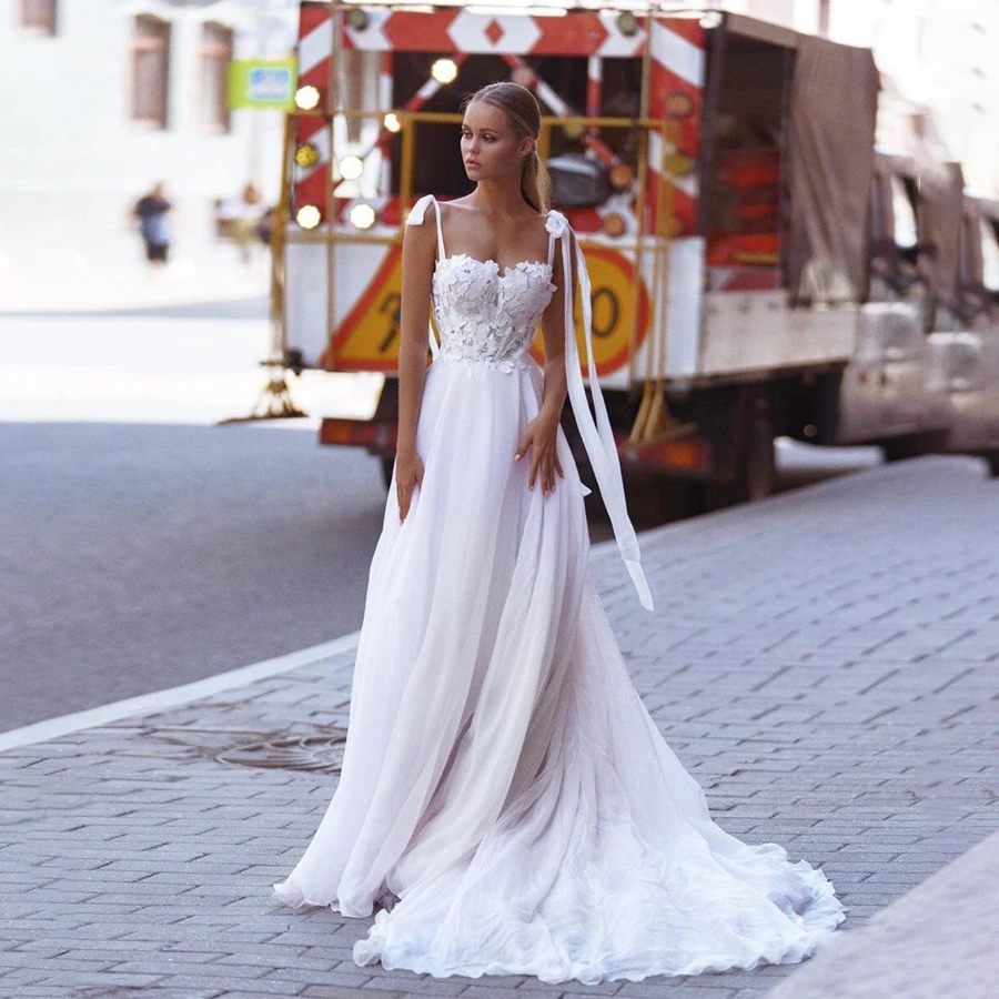

Женское свадебное платье It's yiiya, шифоновое ТРАПЕЦИЕВИДНОЕ ПЛАТЬЕ на бретелях-спагетти с 3D кружевом и цветочным принтом на лето 2019