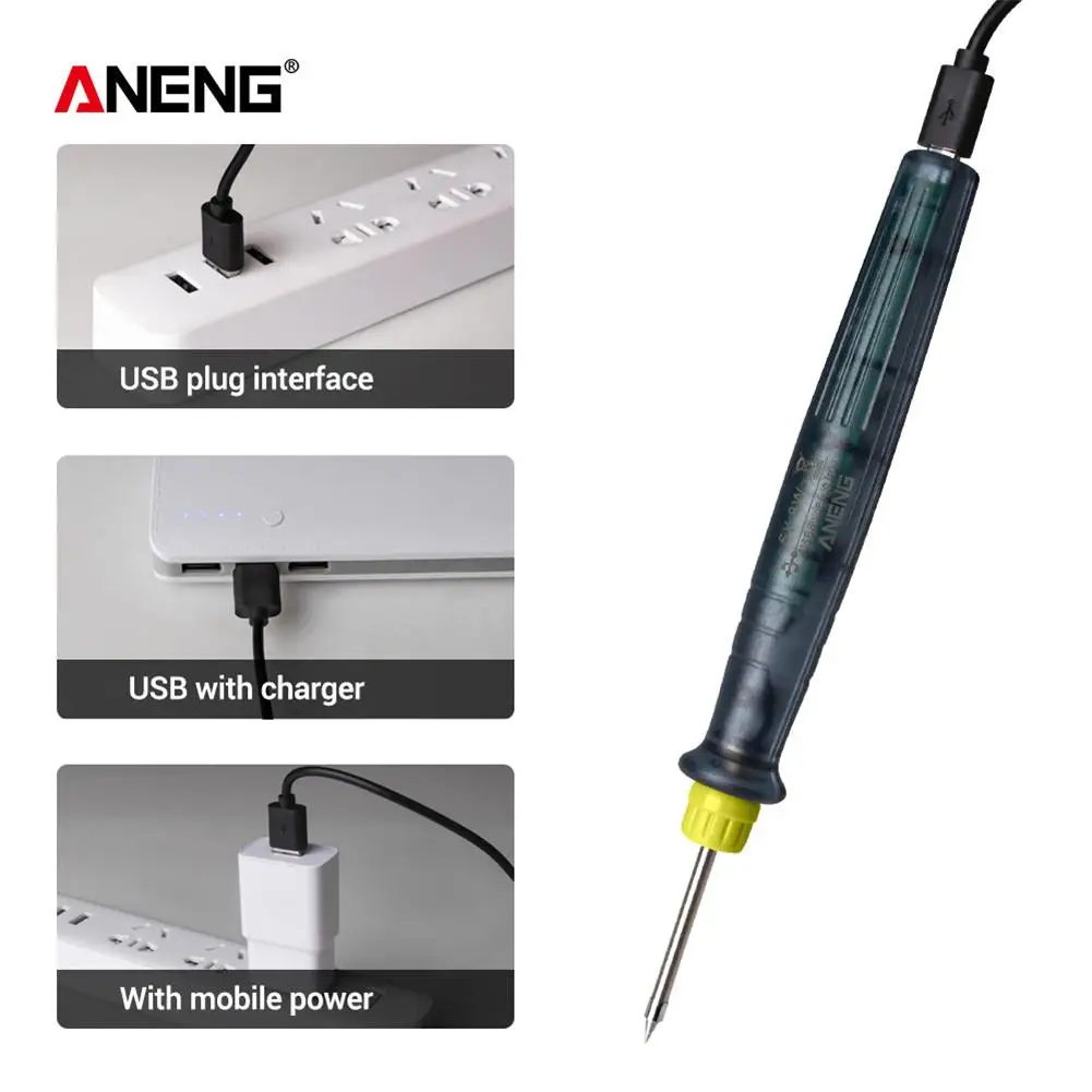 5V 8W Портативный USB Паяльник Мини наконечник Регулируемый Температура с