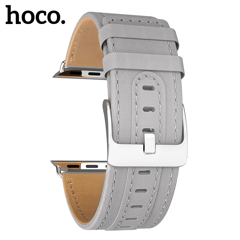 HOCO оригинальные ремешки из натуральной кожи для Apple Watch Series SE 6 5 4 3 2 1 iWatch 44 мм 40 42 38