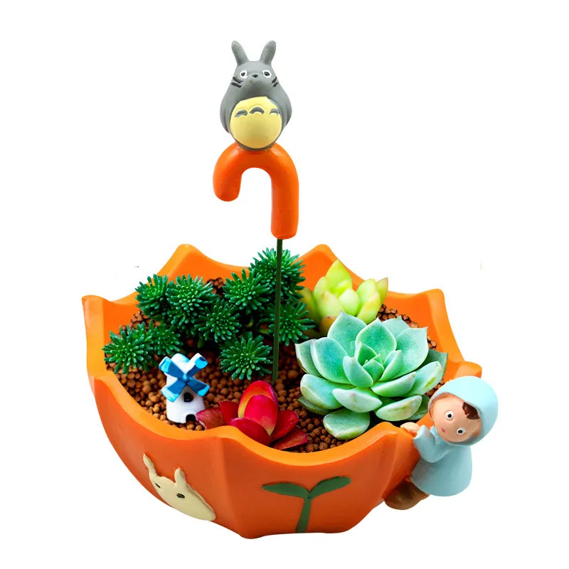 Мультяшный МИЛЫЙ Тоторо цветочный горшок из смолы креативные поделки домашний
