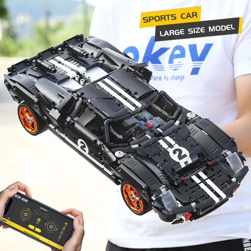 

Technical Remote Control The Motorized Fords GT40 MK I 1967 Race Car Compatible with MOC-33807 Building Block Brick Kid Toys