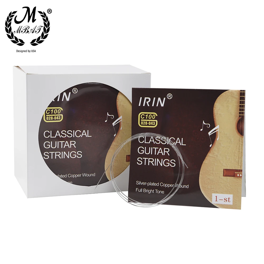 

M MBAT High Quality 100Pcs/Set Classical Guitar Strings 1-St Transparent Nylon C100 Classical Guitar Strings Parts Accessories