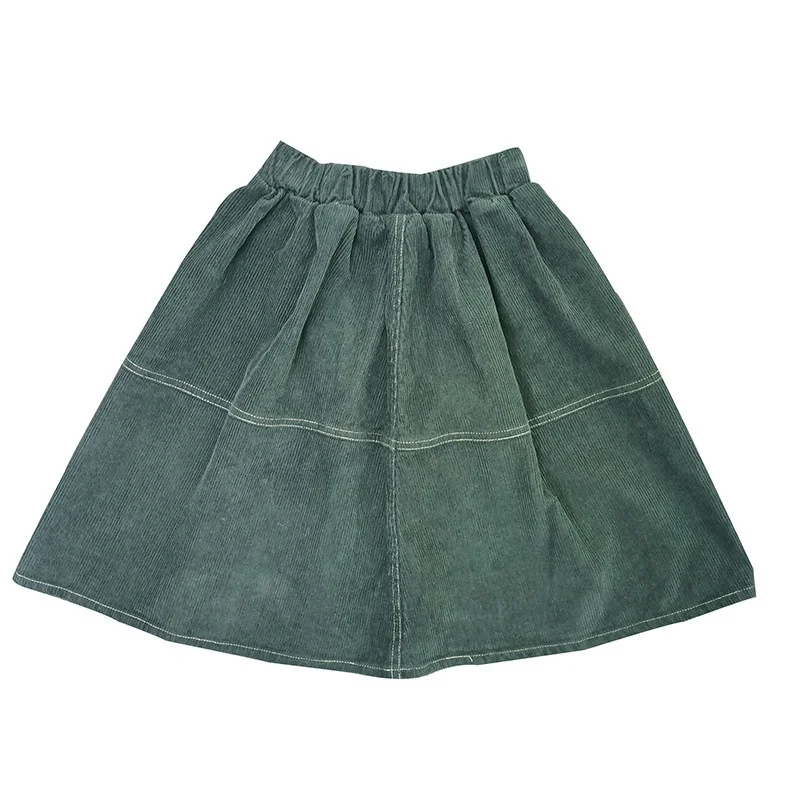 

Fall New solid color all-match corduroy skirt Girls soft comfortable skirts 1-6Y