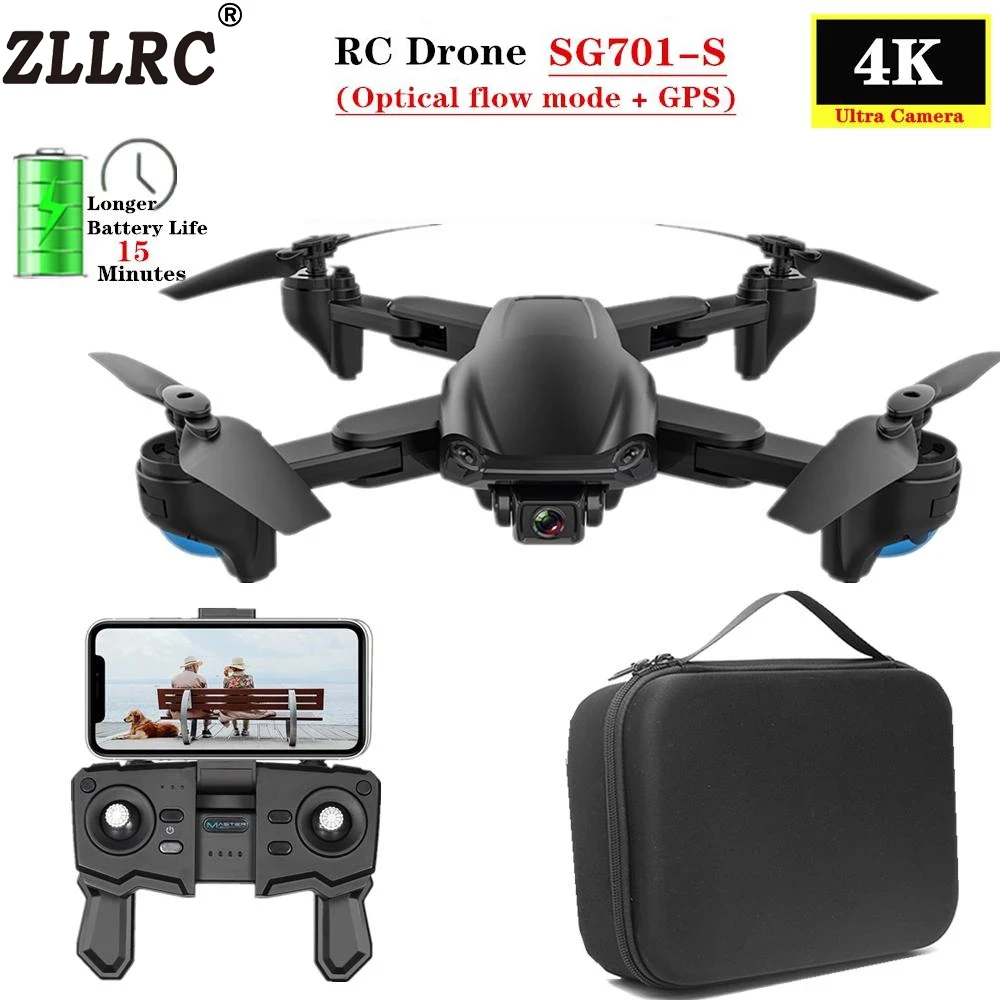 

Складной мини-Квадрокоптер ZLLRC SG701/ SG701S, Ру GPS Дрон с двойной HD камерой, Wi-Fi, FPV, 4K, оптический поток, PK E520S SG907