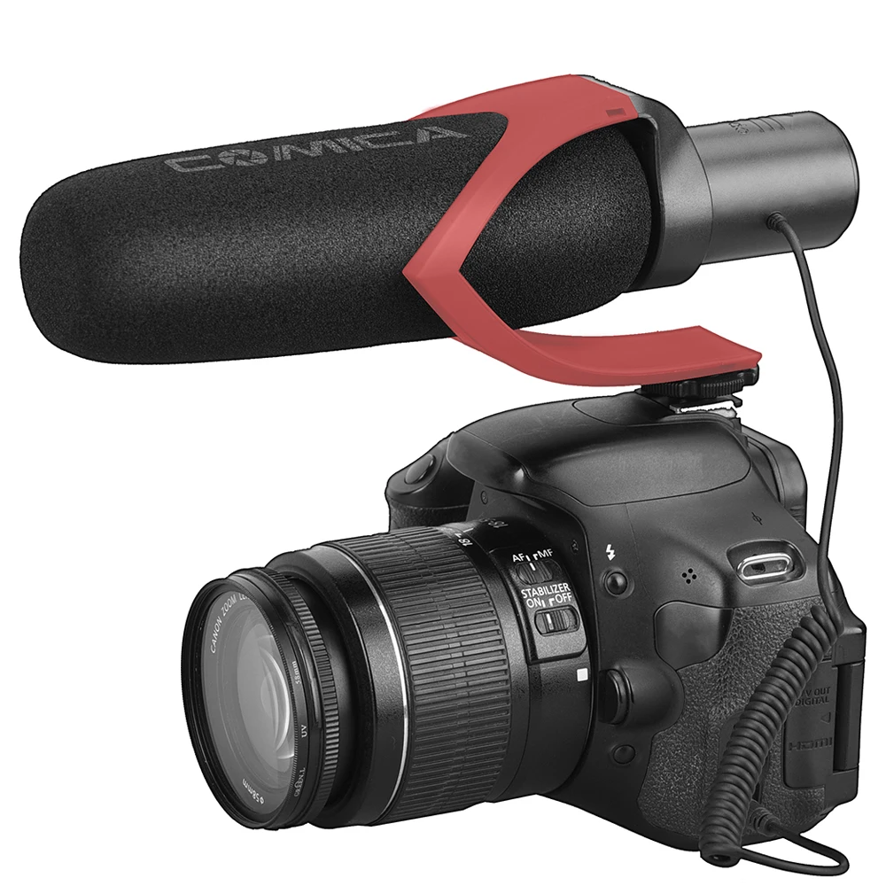 COMICA CVM-V30 PRO Super Cardioid Condenser Shotgun Microphone for Canon Nikon Sony DSLR Camera (with Windmuff) enlarge