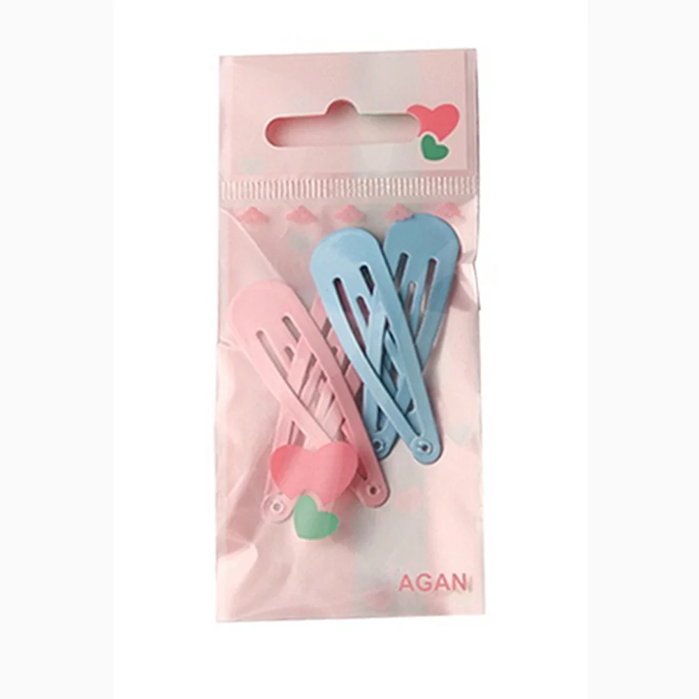 4 шт./компл. милые разноцветные яркие заколки для волос с принтом двухцветные