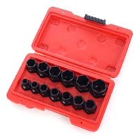 13pcsset nut extractor nut screw remover extractor socket tool kit bolt nut screw removal socket wrench hardware tool
