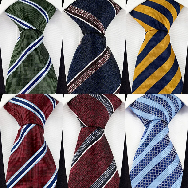 

8cm Mens Striped Ties Groom Business Necktie for Wedding Party Neck Tie Women Neckwear Male Ties Gravatas Slim Cravat