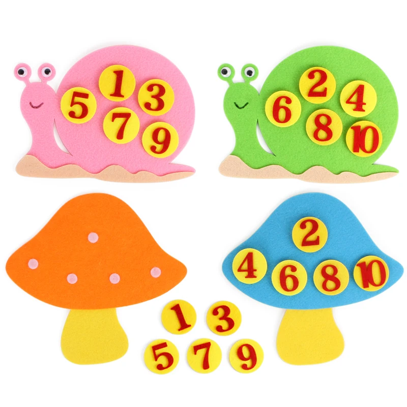 Детский набор для самостоятельного изготовления из фетра "Распознавание четных и нечетных чисел".