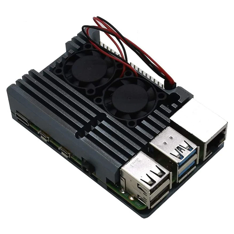 Охлаждающий металлический чехол для Pi 4 армированный из алюминиевого сплава с