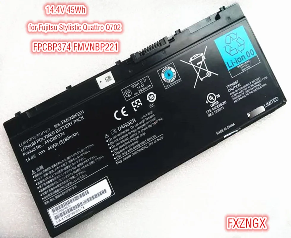 

14.4V 45Wh New FPCBP374 Battery for Fujitsu Stylistic Quattro Q702 FMVNBP221