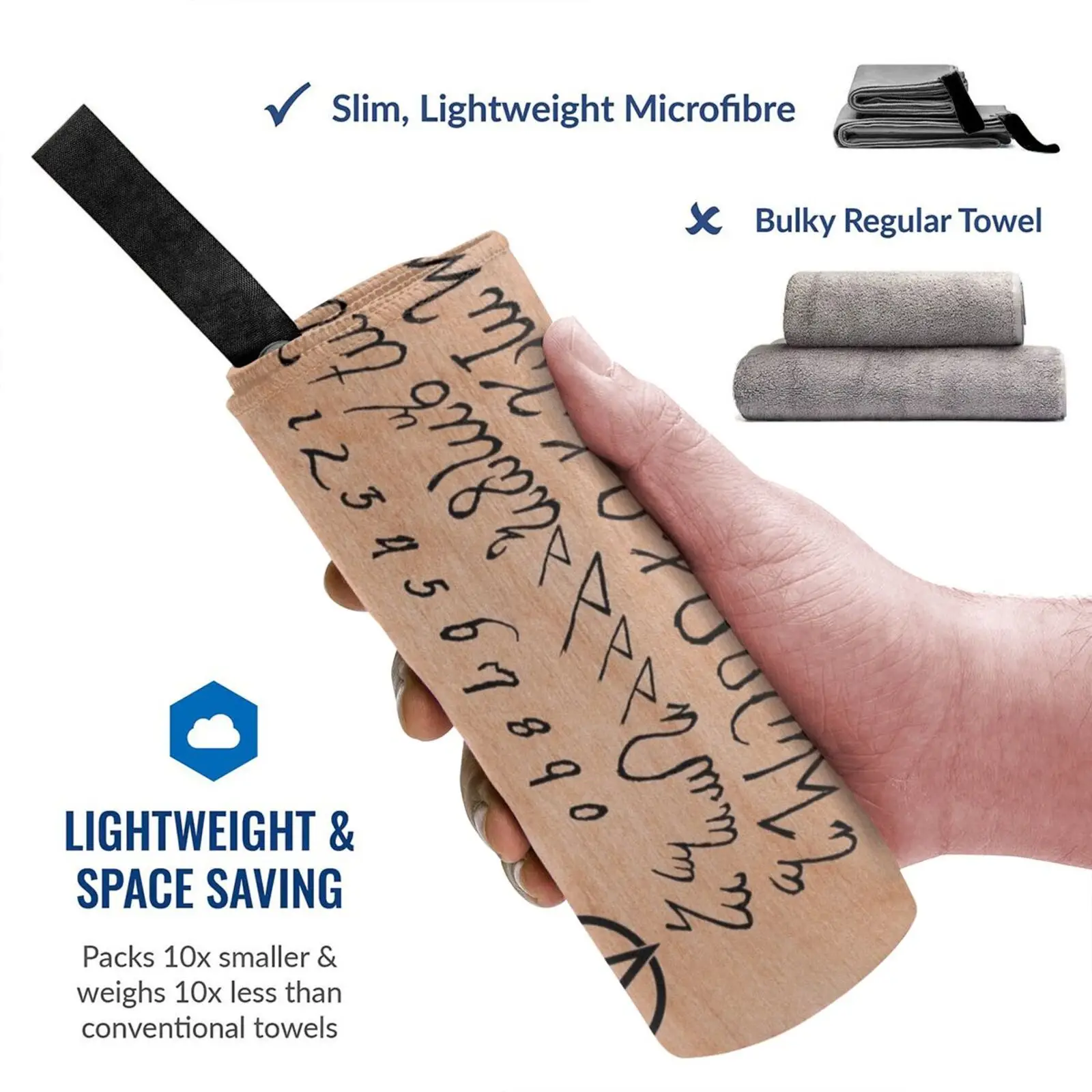 Быстросохнущее полотенце Theban Ouija портативное забавное для спортзала и ванны