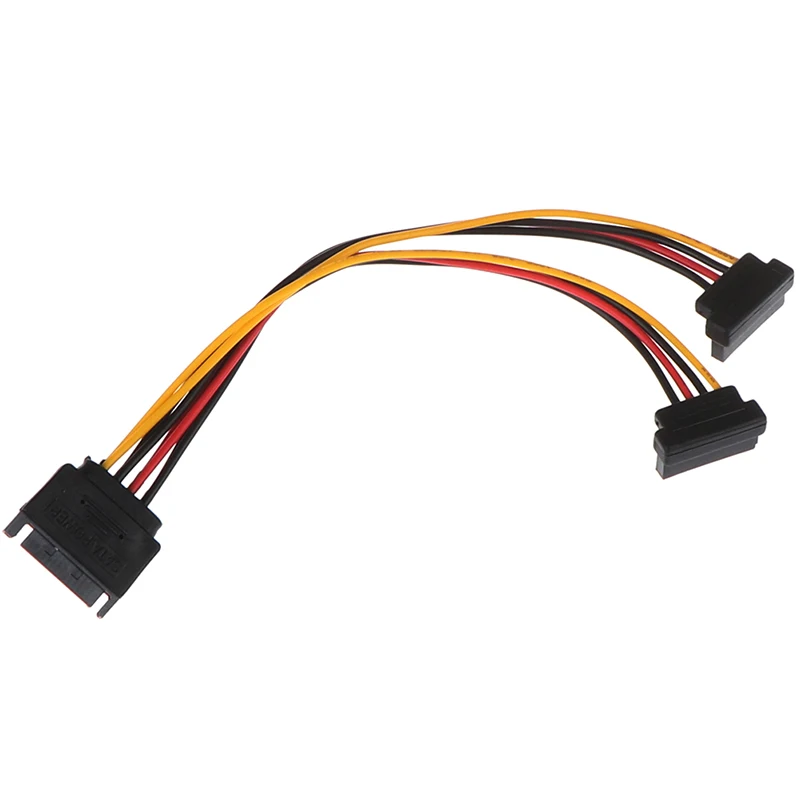 1 шт. 90 градусов SATA 15-Pin Male к 2X15P Female Y Splitter адаптер Sata кабель питания для жесткого