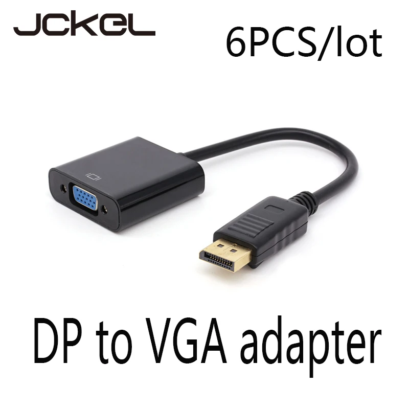 6 шт. DP to VGA Кабель переходник Male DisplayPort Женский кабель адаптер конвертер для