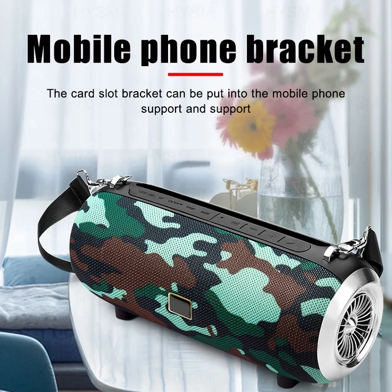 High Power Speaker Wireless Bluetooth Column Powerful Outdoor Portable caixa de som Waterproof Soundbar Boom Box Phone Holder |