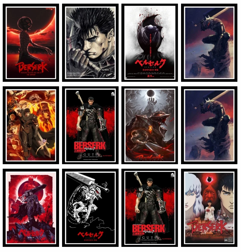 Совершенный JL популярный Kentaro Miura Berserk японское аниме Ретро мультяшный постер