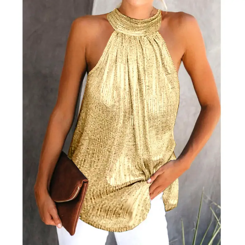 Женская водолазка без рукавов свободная футболка с открытыми плечами