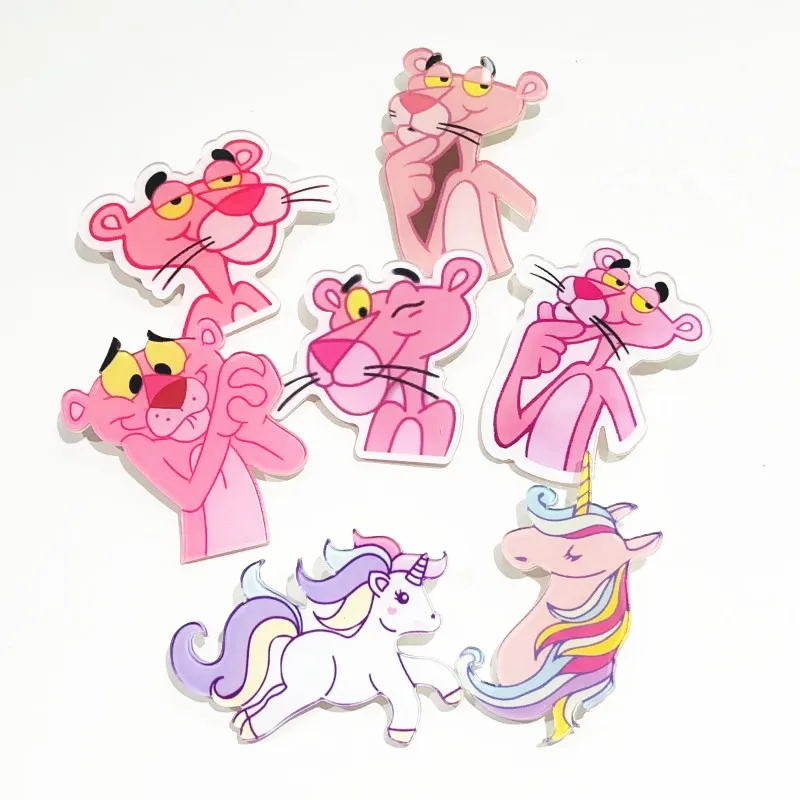 Милые Акриловые Мультяшные аниме значки в виде розовой Пантеры 1 шт. булавка