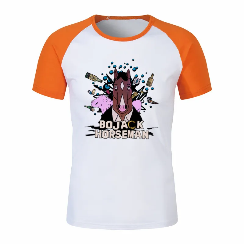 Famous Movie Bojack Horseman T Shirt for Men and Women Summer Fashion Male O Neck Print T-Shirts Streetwear Unisex Graphic Tees - Цвет: P1760A-orange