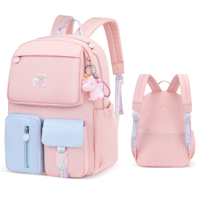 Детские Водонепроницаемые рюкзаки для девочек-подростков, модные радужные школьные ранцы на ремне через плечо, корейский стиль