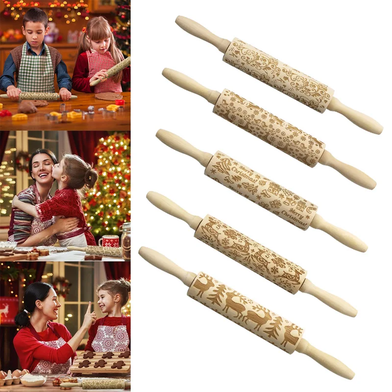 Лося деревянный принт Скалка рождественские украшения для дома с утолщённой