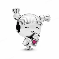 925 sterling cute girl european charms bead fit original charms bracelets diy pendant charm beads girl women jewelry making