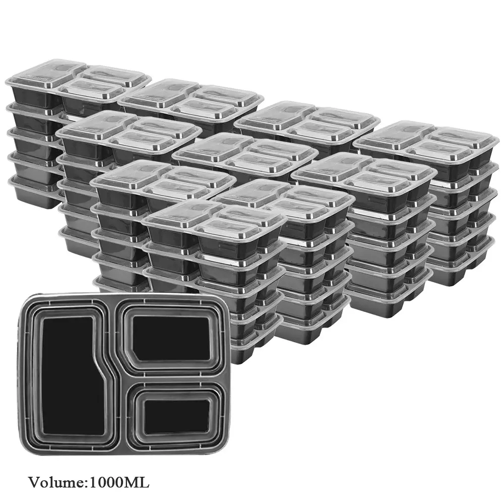 10 упаковок 3 отсека контейнеры для готовки еды бэнто Ланч боксы с крышками