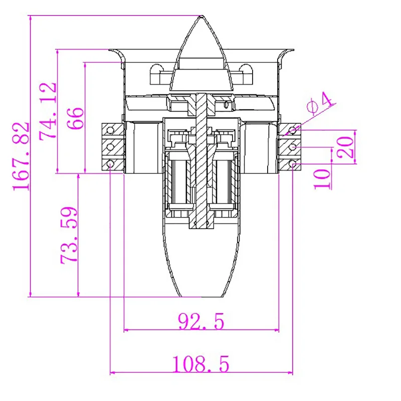 Полностью металлический канальный вентилятор EDF JP 90 мм с тремя двигателями на