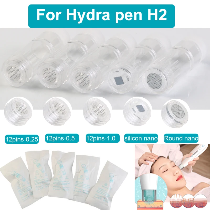 

10pcs Sterile Hydra Pen H2 nano needle cartridge Original needle 12 Pins Nano Derma Hyaluronic Acid Dr-pen Round Microneedle