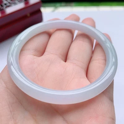 

Natural Burmese Jadeite Light Purple Thin Round 54-62mm Bracelet Elegant Princess Jewelry Gift for Mom and Girlfriend