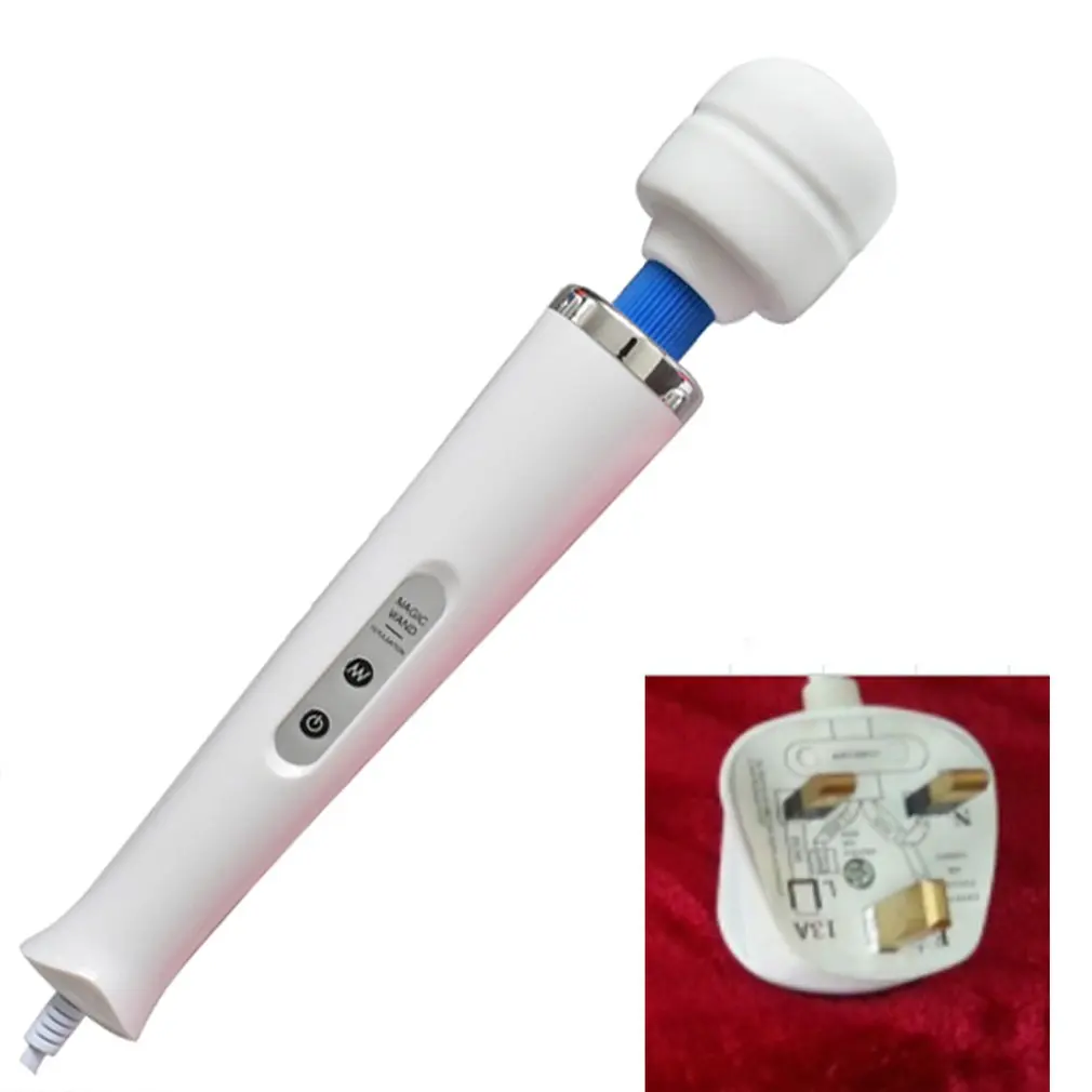 white UK plug 10 скоростей, волшебная палочка, массажер для ног, мощный вибрирующий массаж, вилка EU/US/UK, USB подзарядка, массажная палочка - Цвет: white UK plug