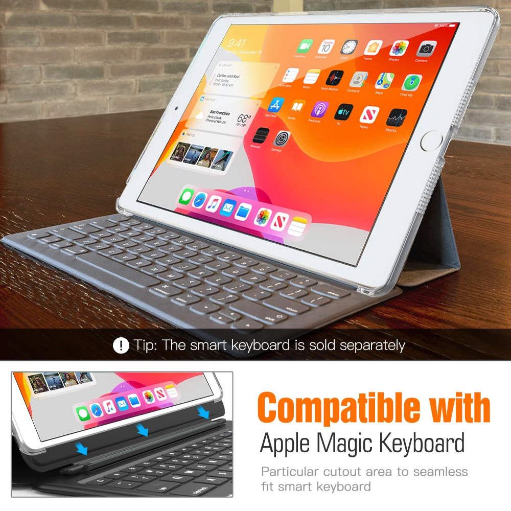 Чехол Moko для нового iPad 10 2 &quot матовый прозрачный тонкий твердый пластиковый