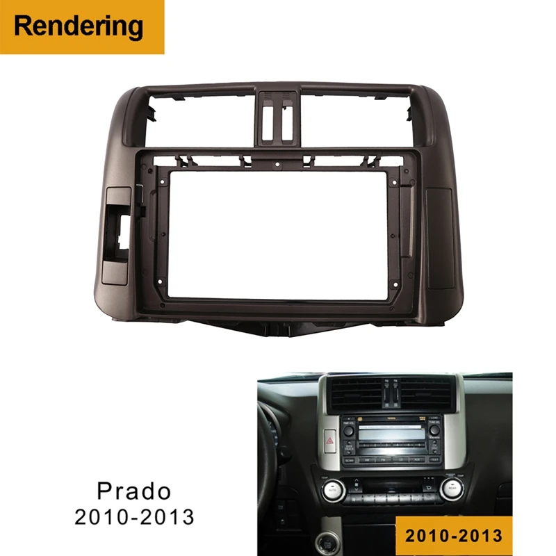 

2Din Car Dvd Frame Audio Fitting Adaptor Dash Trim Kits Facia Panel 9 Inch for Toyota Prado 2010-2013