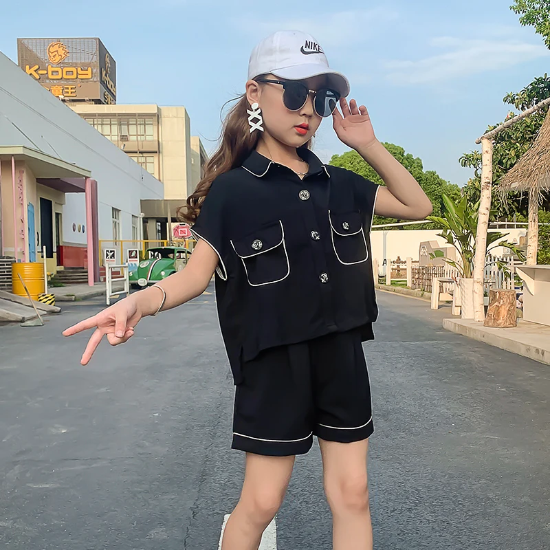 

Clothes For Girls Solid Color Vest + Shorts 2PCS Summer Clothes For Kids Girl Teenage Kids Girls Clothing 4 6 8 9 10 11 12 Years