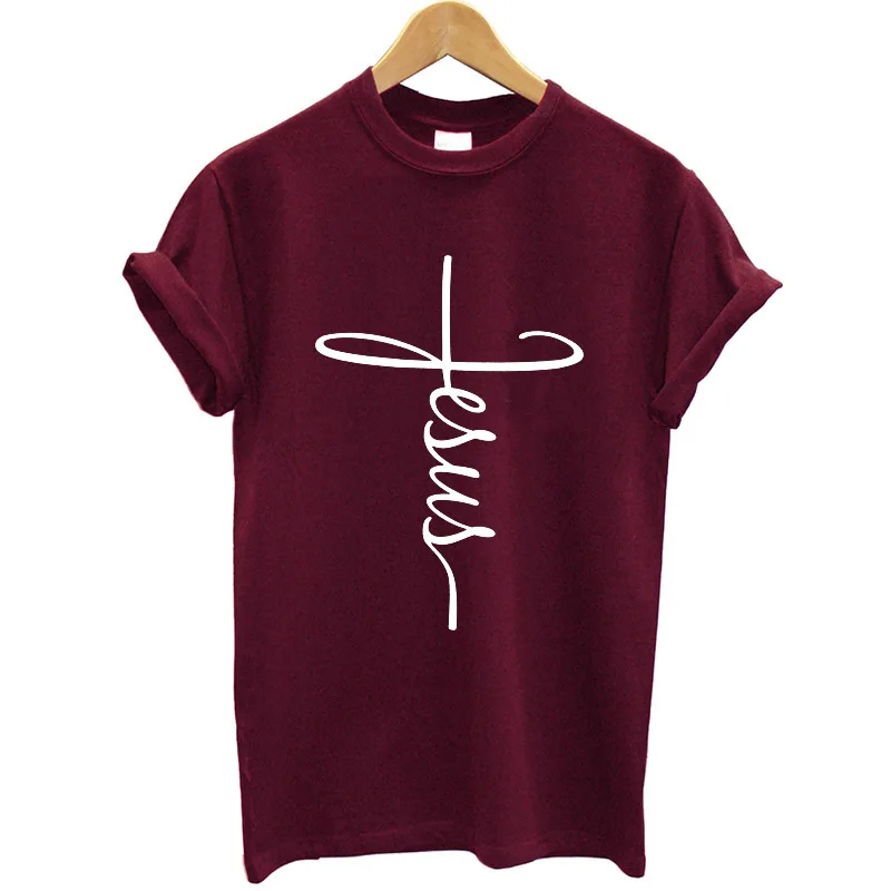 

Femme T Shirt Faith Women Short Sleeve O-neck Funny Summer Tops Loose Fit Women Clothing Christian Casual Tee Shirt