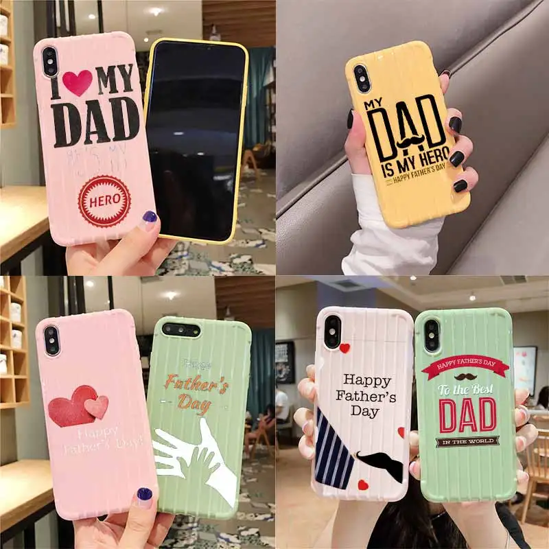 Семейный чемодан на колесиках с надписью Daddy I'm A Dad текстурный чехол для