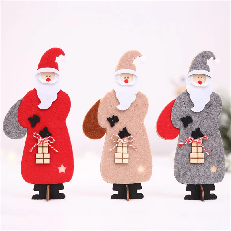 

Новый, 2 предмета с утолщённой меховой опушкой, рождественские украшения для дома крест снизу фетровые украшения с изображением Санты Весел...