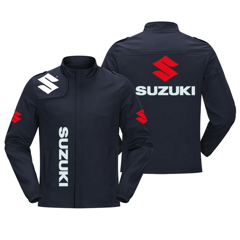 

2021 new men's biker jacket high quality windproof waterproof men's windbreaker fashion slimming jacket stand collar straight he