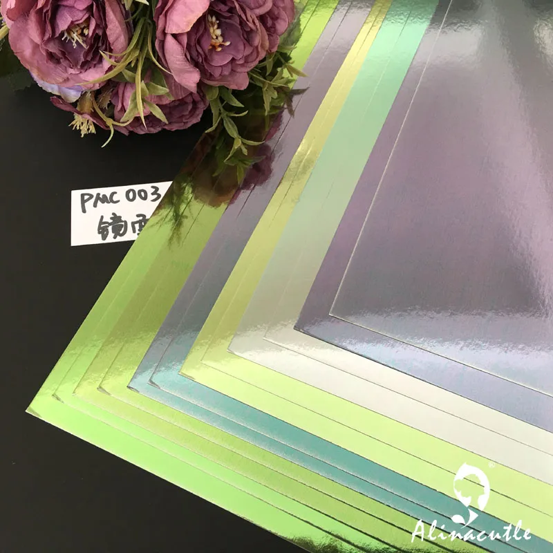 6 цветов x 2 листа зеленая гладкая зеркальная бумага карта A4 250gsm DIY Скрапбукинг