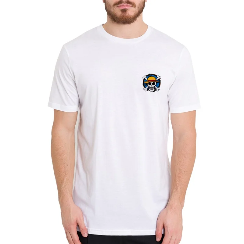 Аниме Луффи цельная Футболка пиратский знак черепа соломенная шляпа футболка