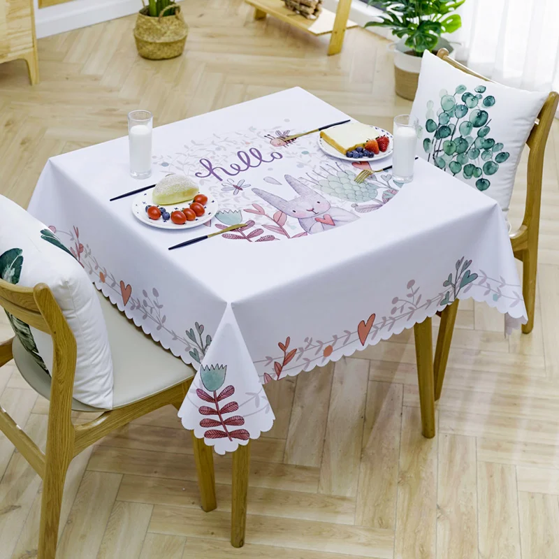 Прямоугольная скатерть из искусственной кожи водонепроницаемая пластиковая для