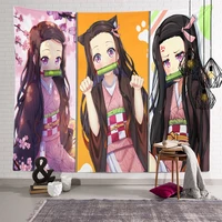 demon slayer cartoon wall cloth carpet kamado nezuko room decoration background cloth for home decor