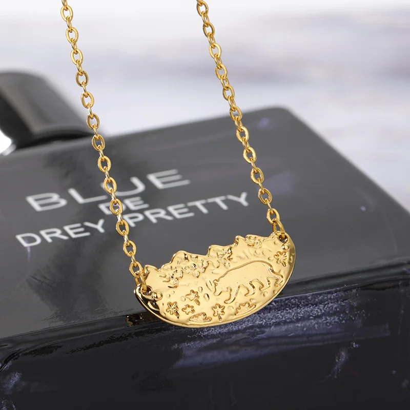 

Gold Pine Tree Bear Chain Necklace For Women Men Cute Stainless Steel Neck Pendant Necklace Bohemia Jewelry Gift 2021