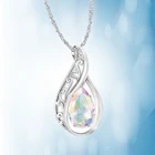 Изысканное ожерелье с подвеской-капелькой в форме сердца, красочное хрустальное ожерелье с слезами, модное женское ювелирное ожерелье, свадебные аксессуары