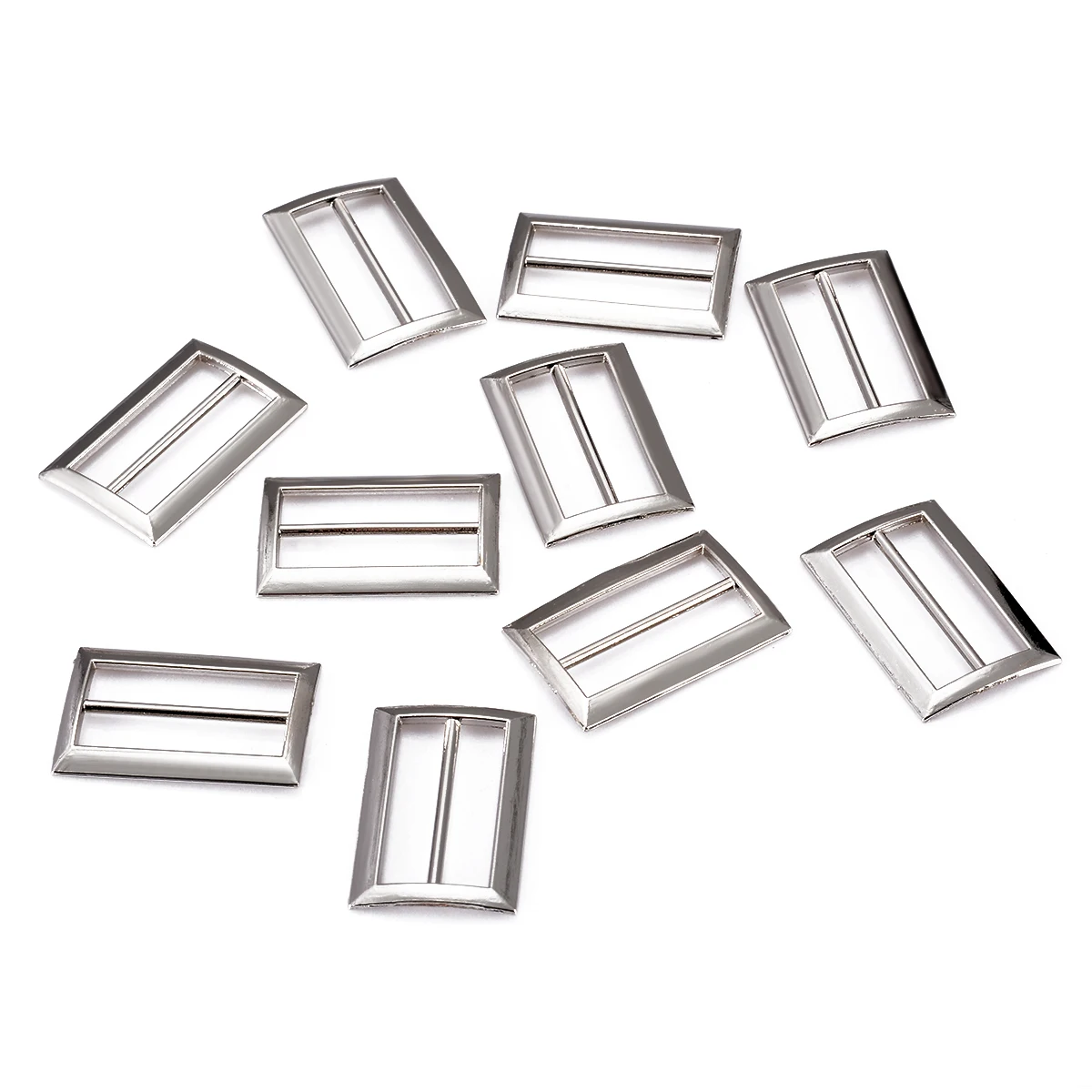 

10pcs/set Metal Tri-glide Backpack Straps Adjust Buckles 25mm Webbing Slider Silver Apparel Sewing & Fabric Accessories